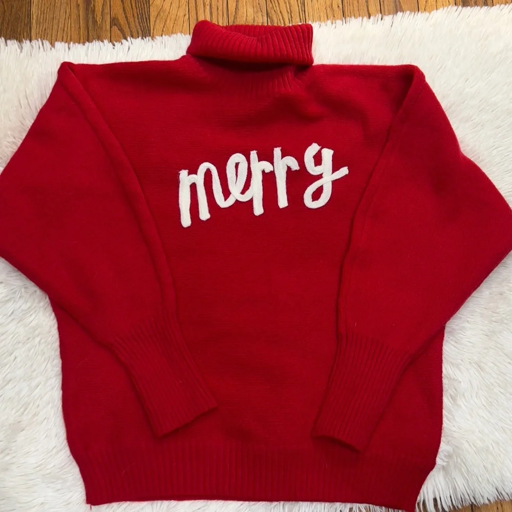 Knit holidays turtle neck sweater size S‎